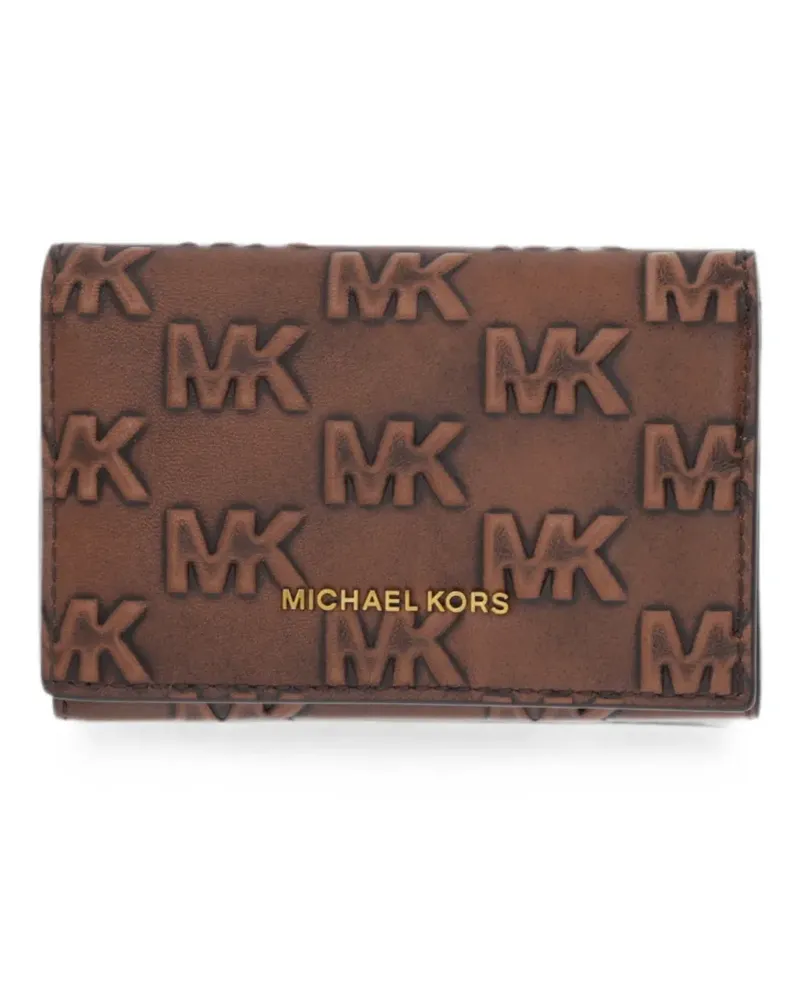 Michael Kors Colby logo-embossed leather cardholder - Braun Braun
