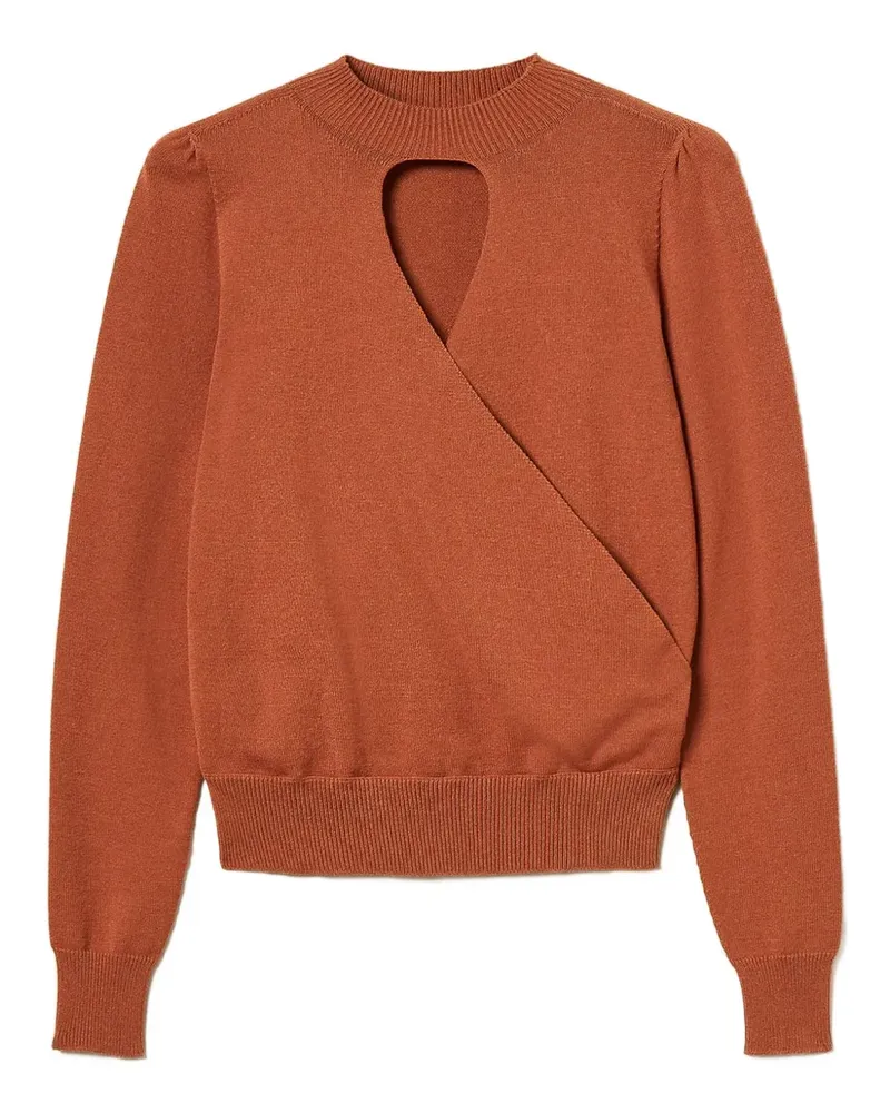 Twin-Set Pullover mit Herzausschnitt - Braun Braun