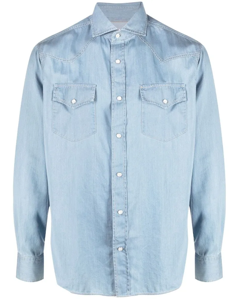 Brunello Cucinelli Klassisches Jeanshemd - Blau Blau