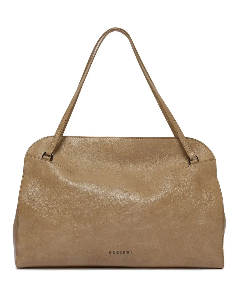Orciani Lido shoulder straps leather tote bag - Nude Nude