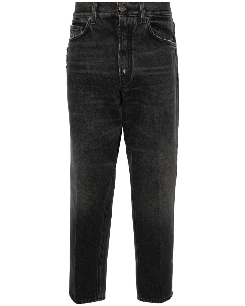 LARDINI Slim-Fit-Jeans in Distressed-Optik Schwarz