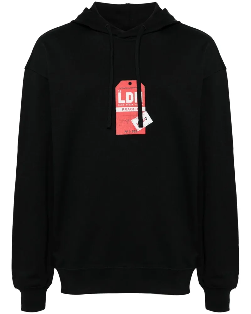 HUGO BOSS Hoodie mit grafischem Print - Schwarz Schwarz