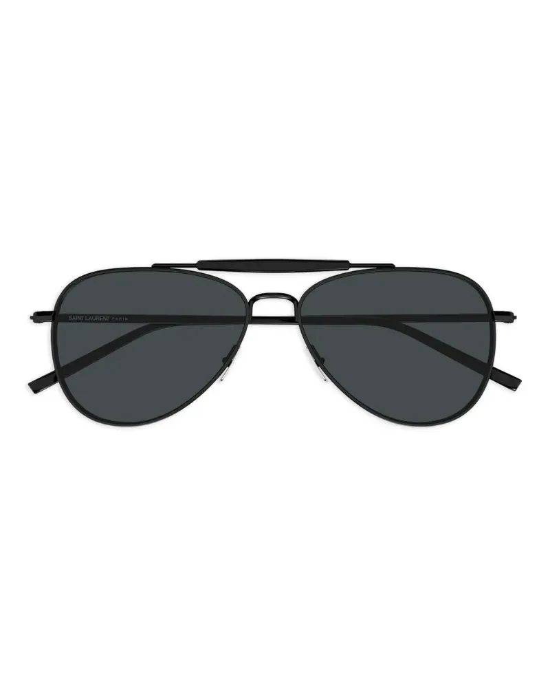 Saint Laurent double-bridge pilot-frame sunglasses - Schwarz Schwarz