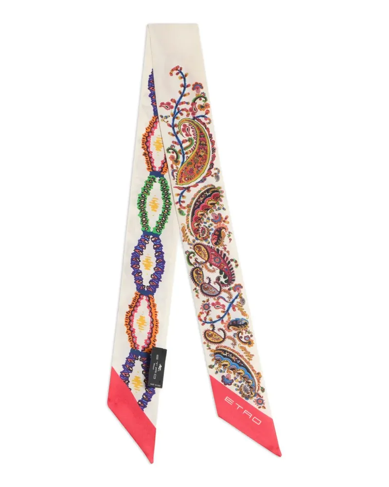 Etro paisley floral silk scarf - Nude Nude