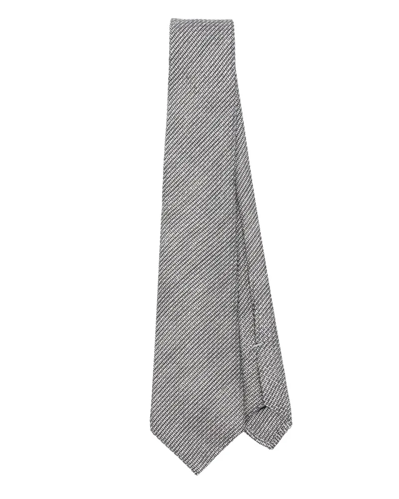 Canali Krawatte mit Jacquardmuster - Schwarz Schwarz