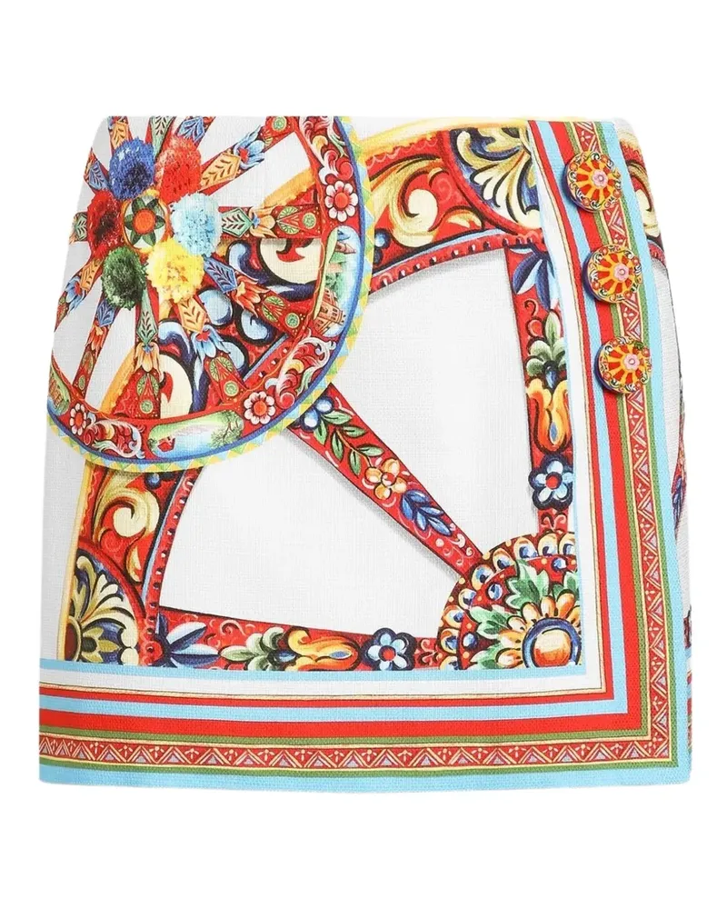 Dolce & Gabbana Minirock mit Carretto-Print - Weiß Weiß