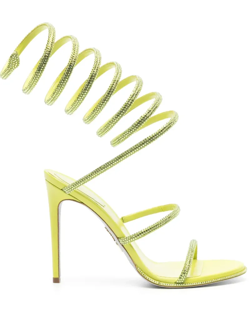 René Caovilla Sandalen im Spiraldesign mit Kristallen 105mm - Grün Grün