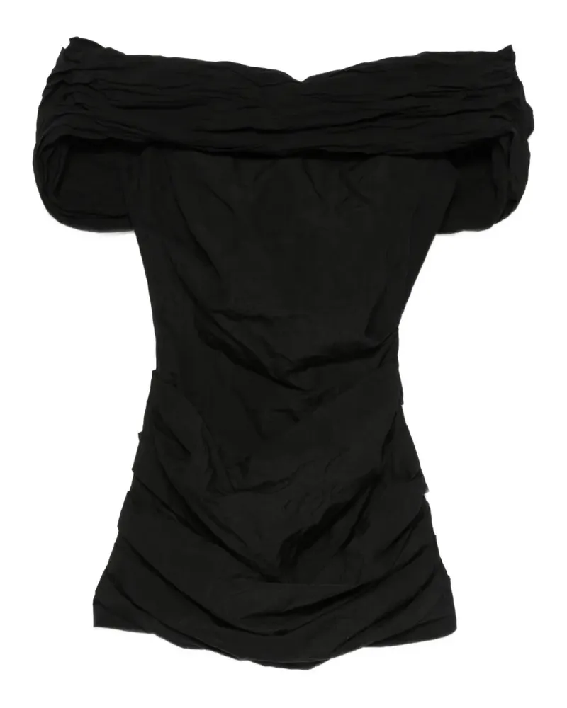Magda Butrym ruched off-the-shoulder mini dress - Schwarz Schwarz