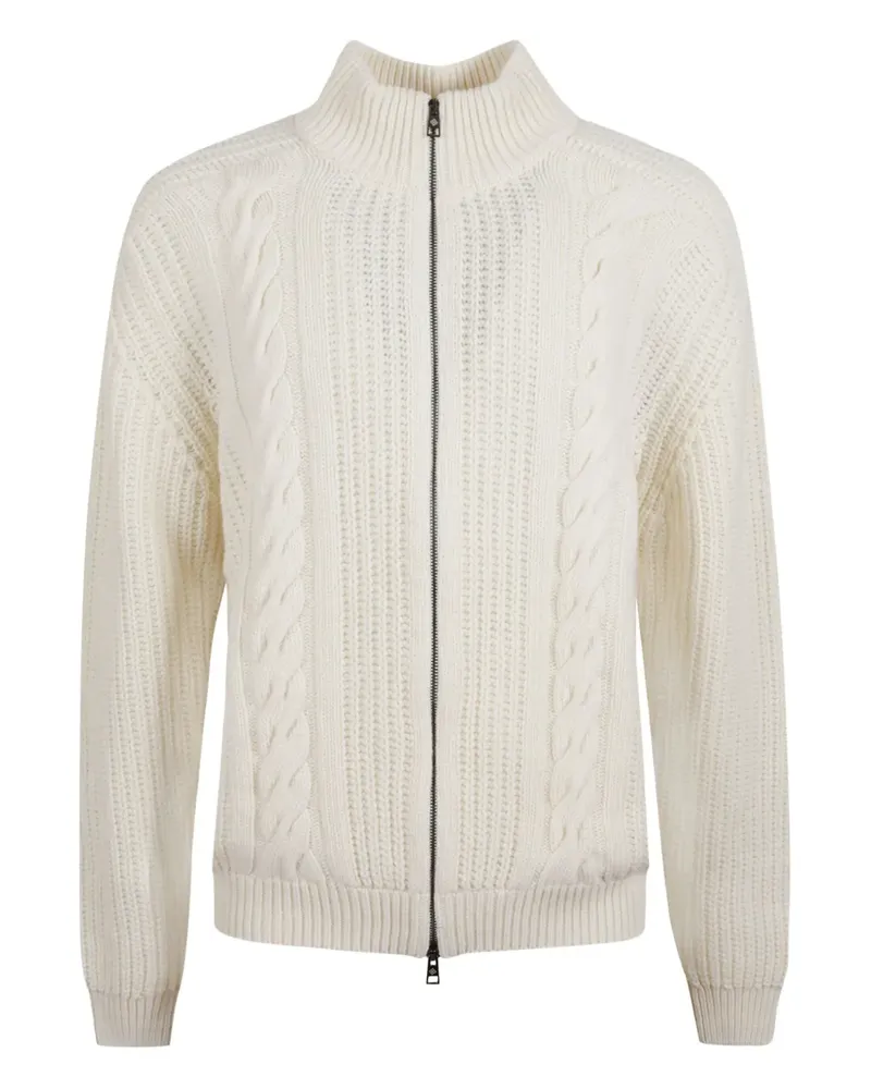 Tagliatore Pullover mit Zopfmuster - Weiß Weiß