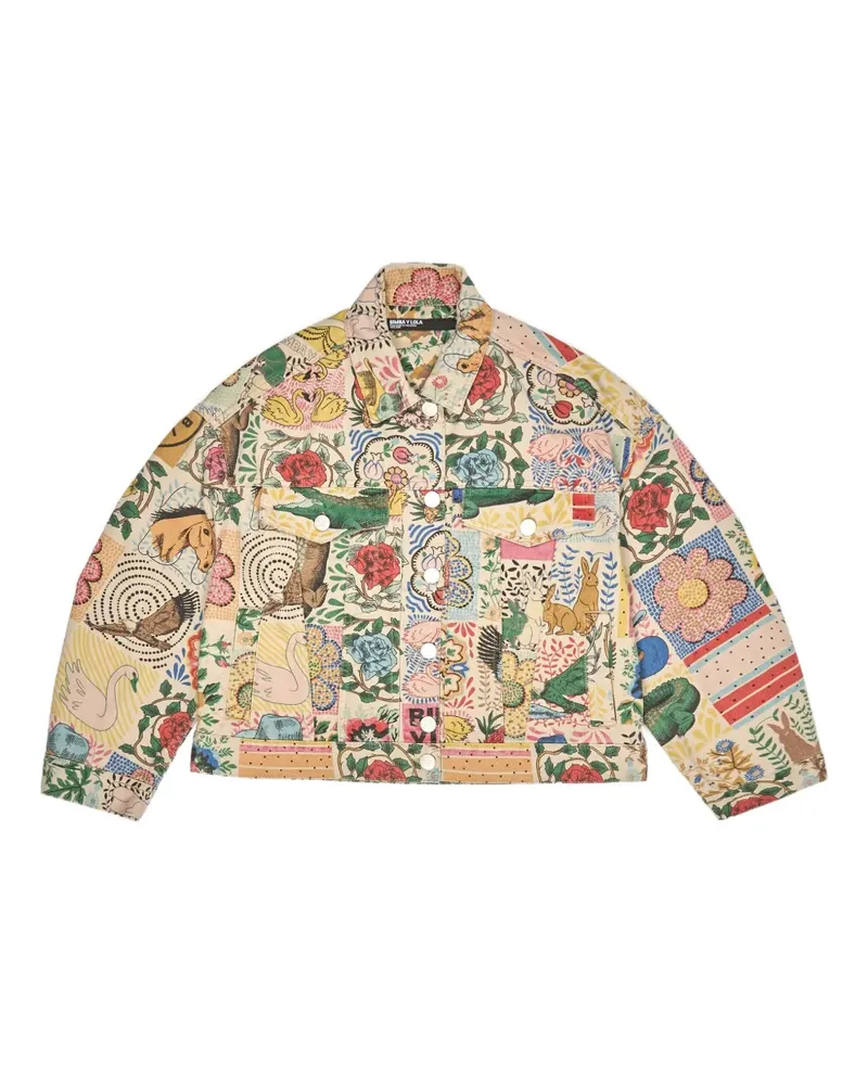 BIMBA Y LOLA printed denim jacket - Nude Nude