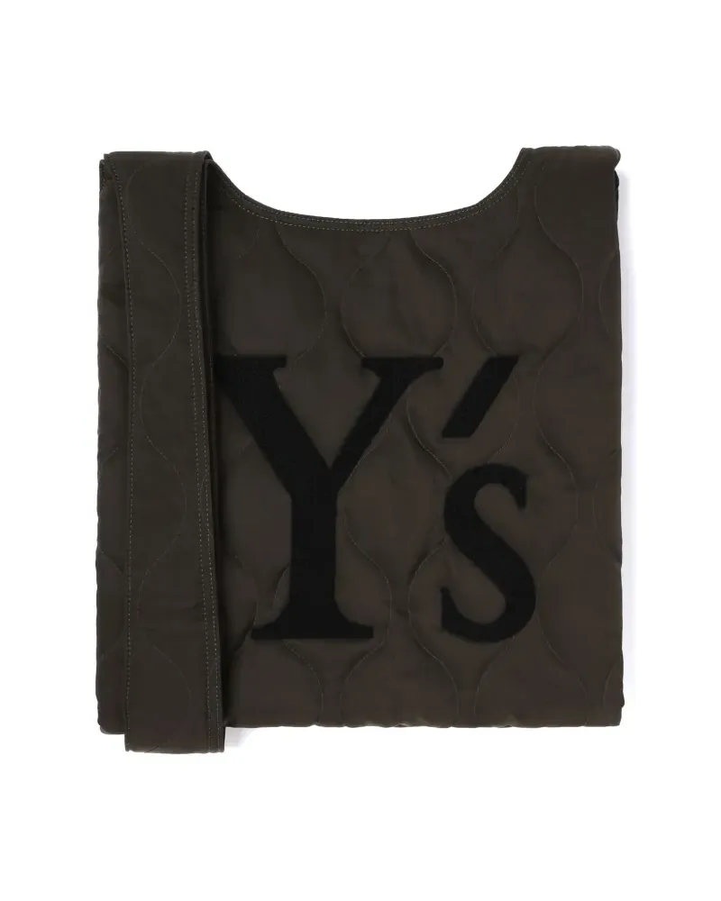 Yohji Yamamoto Schultertasche mit Logo-Print - Grün Grün