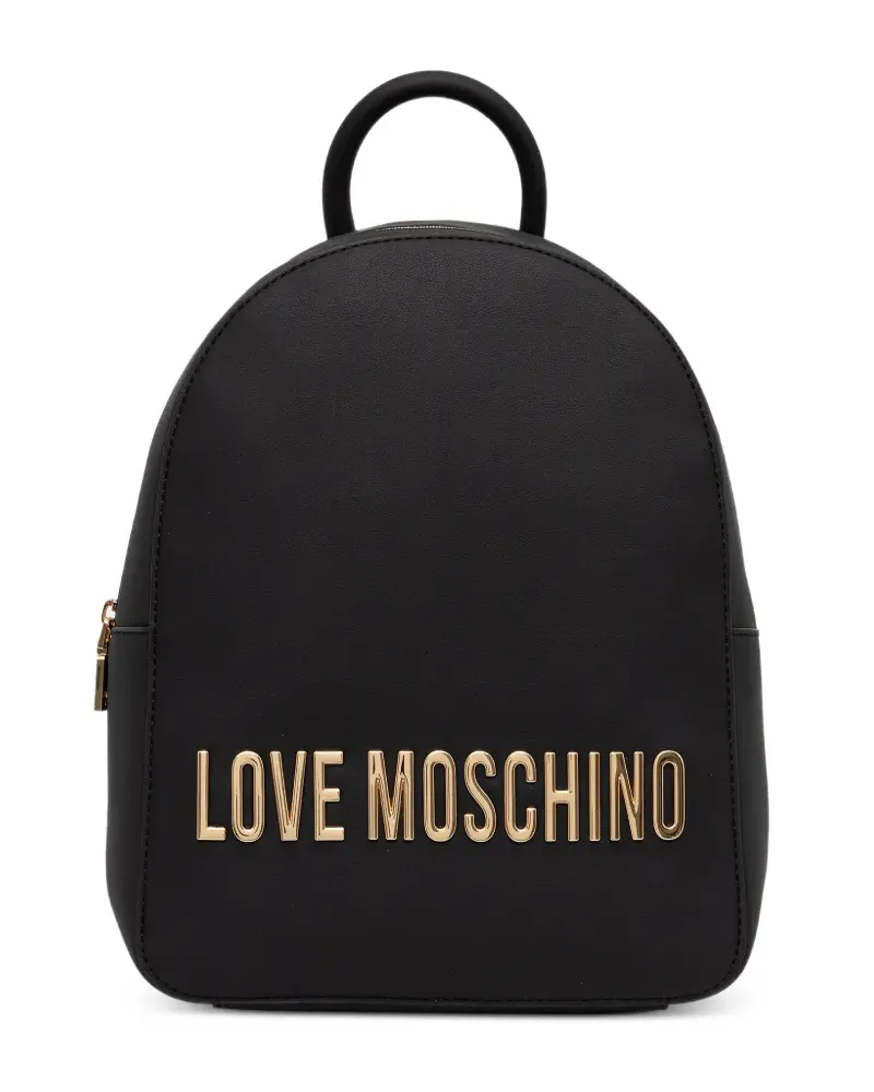 Moschino Rucksack mit Logo-Schild - Schwarz Schwarz