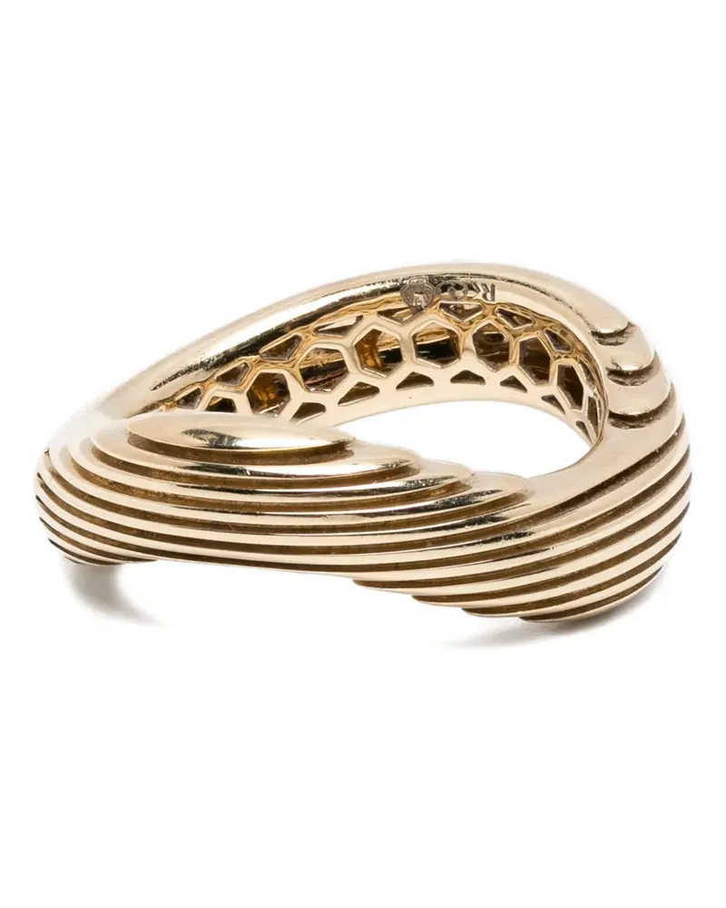 Rainbow K textured ring - Gold Gold