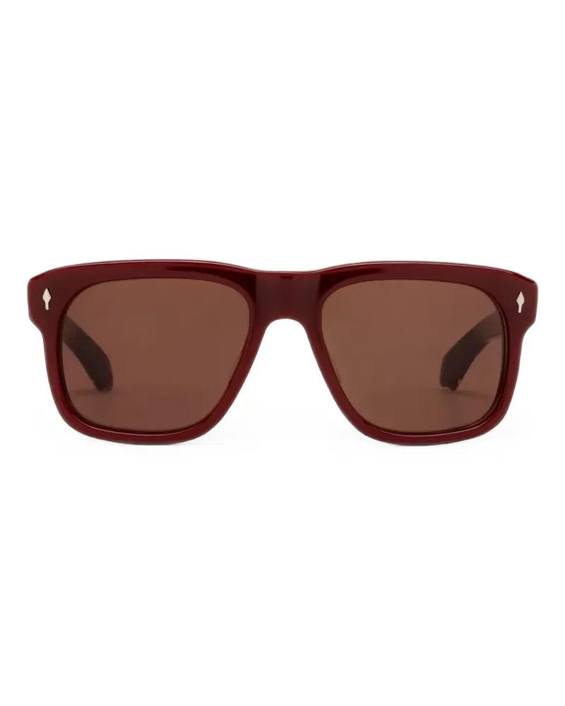 Jacques Marie Mage Yves Sonnenbrille mit eckigem Gestell - Rot Rot