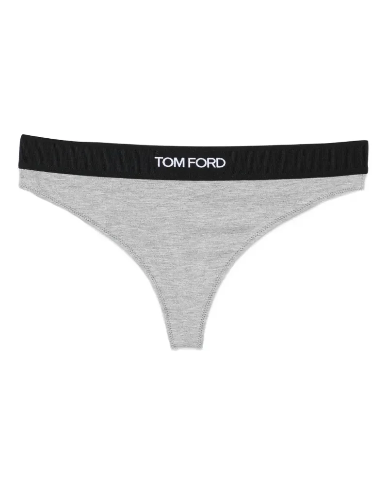 Tom Ford Tanga mit Logo-Bund - Grau Grau