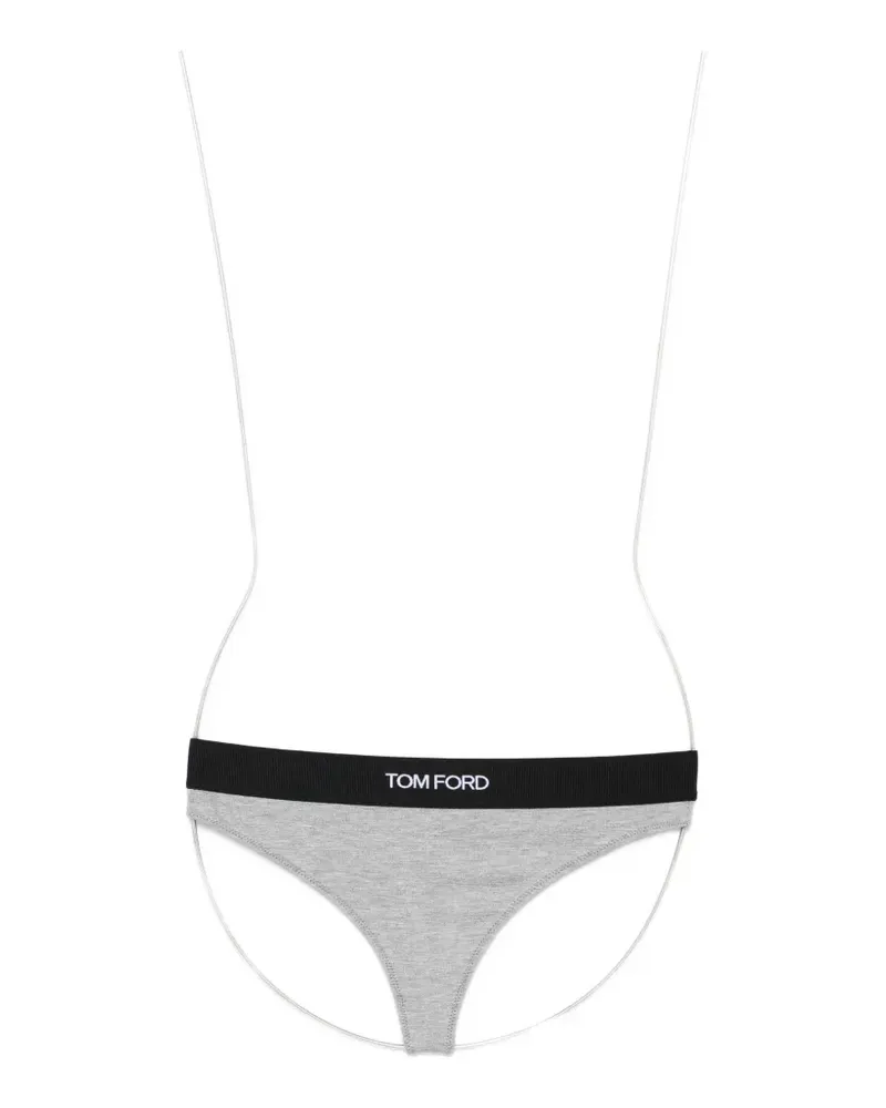 Tom Ford logo-waistband thong - Grau Grau