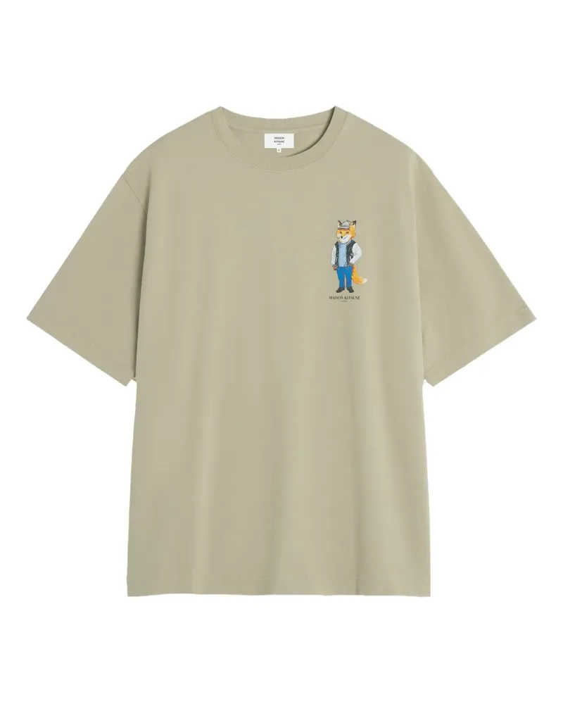 Kitsuné T-Shirt mit Fuchs-Print - Grün Grün