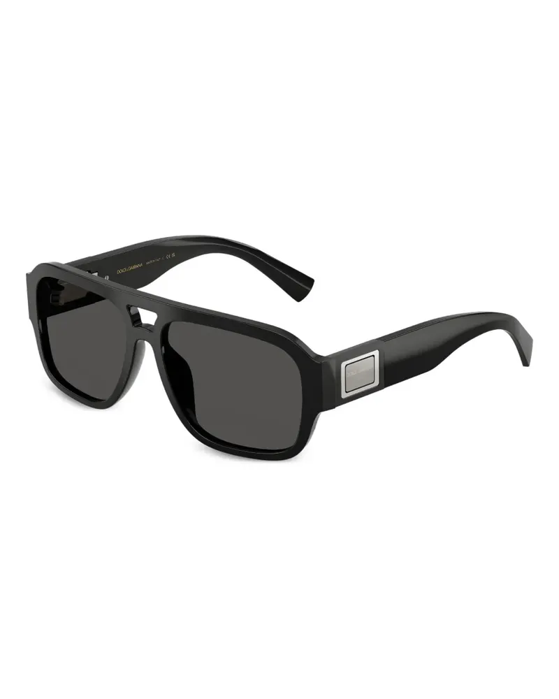 Dolce & Gabbana Sonnenbrille mit eckigem Gestell - Schwarz Schwarz