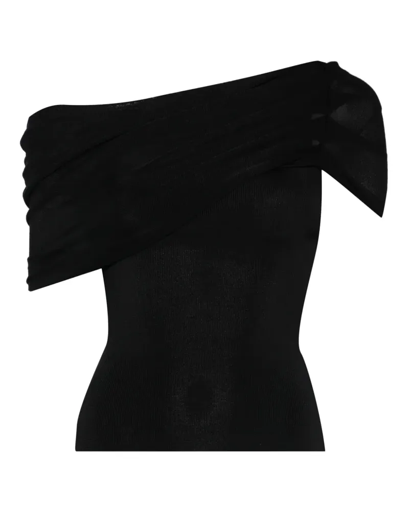 Self-Portrait Asymmetrisches Top - Schwarz Schwarz