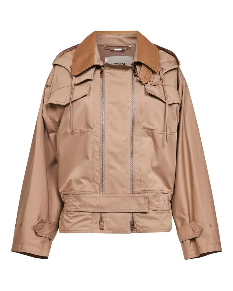 Fendi collar belted jacket - Nude Nude