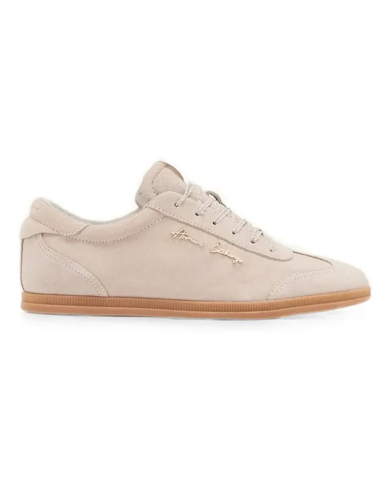 Armani Exchange Wildleder-Sneakers mit Logo-Schild - Nude Nude