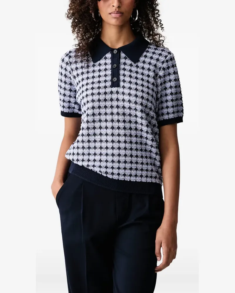 Mos Mosh houndstooth-pattern polo shirt - Blau Blau