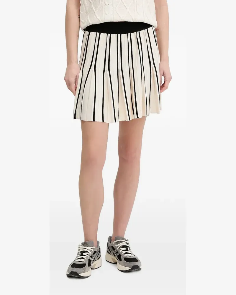 Guess pleated striped-pattern mini skirt - Nude Nude