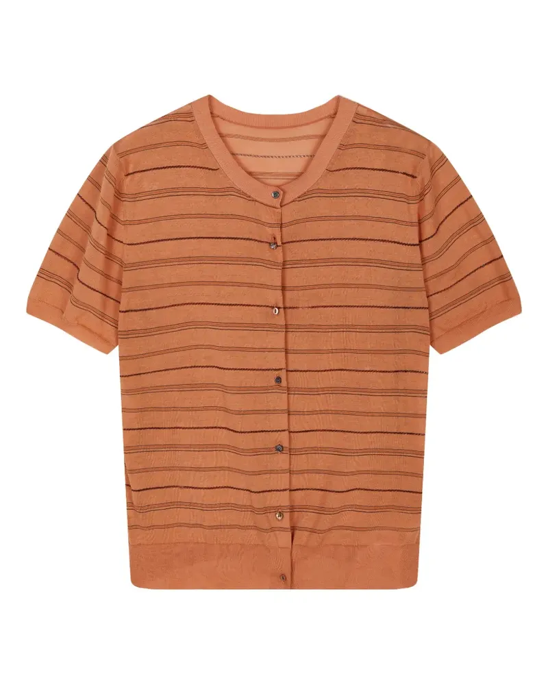 JNBY striped short-sleeve cardigan - Orange Orange