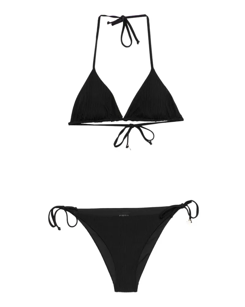 FISICO-Cristina Ferrari ribbed side-tie bikini - Schwarz Schwarz