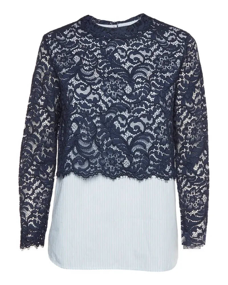 Sandro Bluse mit Spitzen-Overlay - Blau Blau