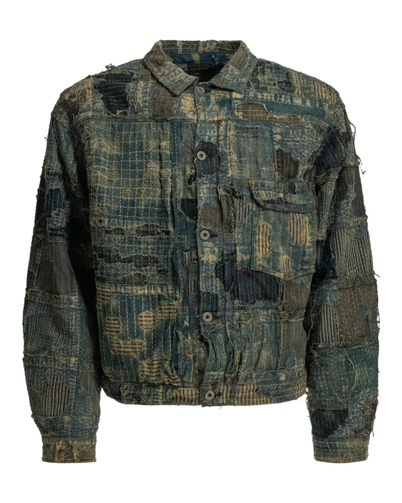 KAPITAL Boro patchwork denim jacket - Blau Blau