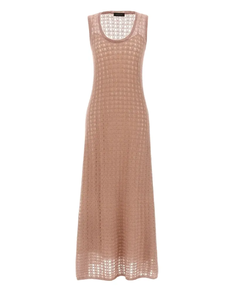 Fabiana Filippi Maxikleid in Lochstrick - Rosa Rosa
