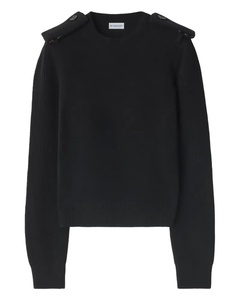 Burberry Karierter Pullover mit Schulterklappen - Schwarz Schwarz