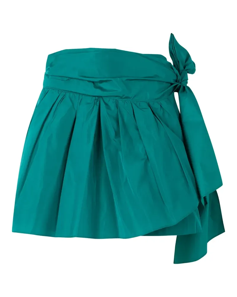 Alberta Ferretti tie-fastening pleated wrap mini skirt - Grün Grün