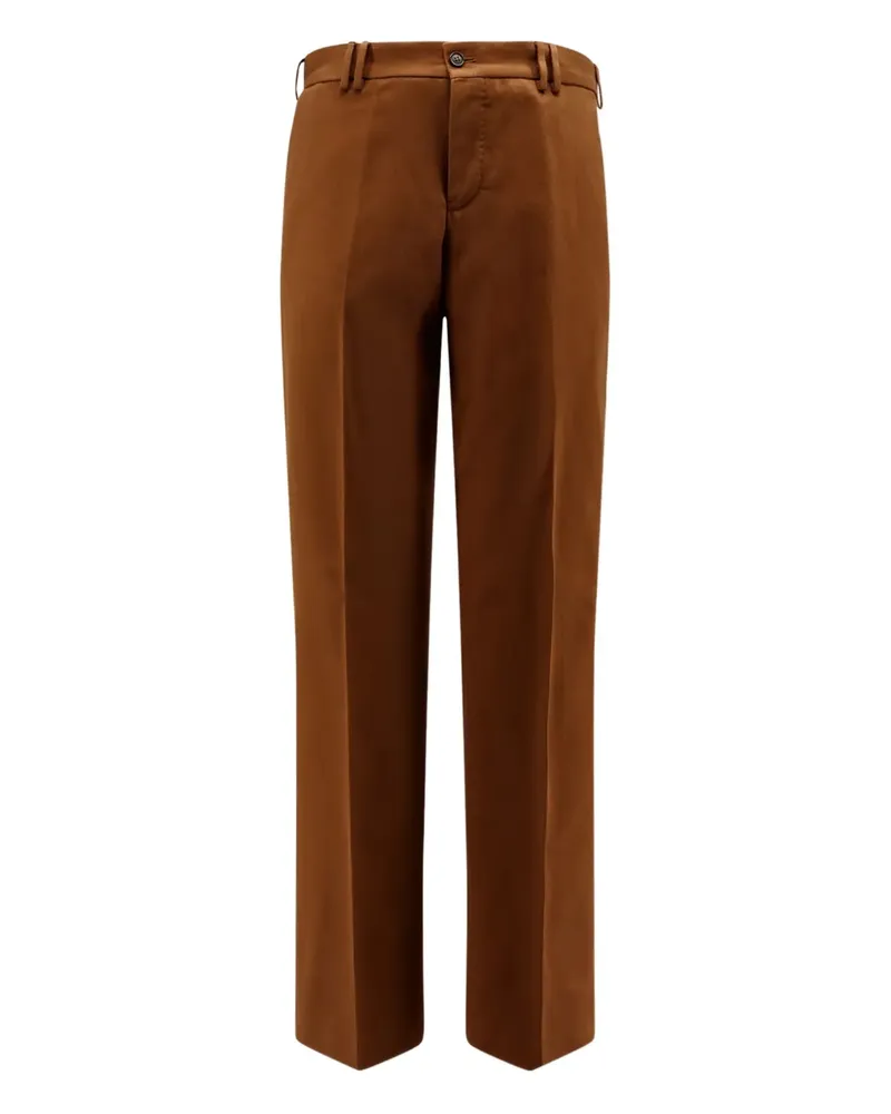 PT TORINO Straight-Leg-Hose mit Falten - Braun Braun