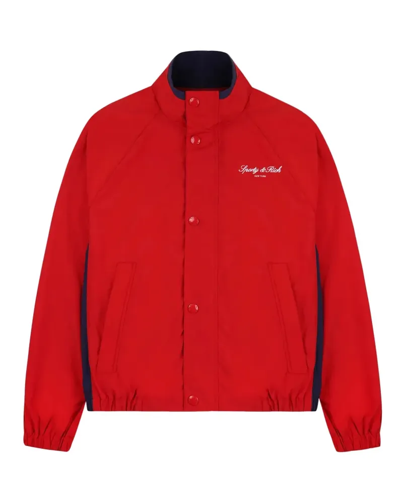 SPORTY & RICH logo-embroidered bomber jacket - Rot Rot