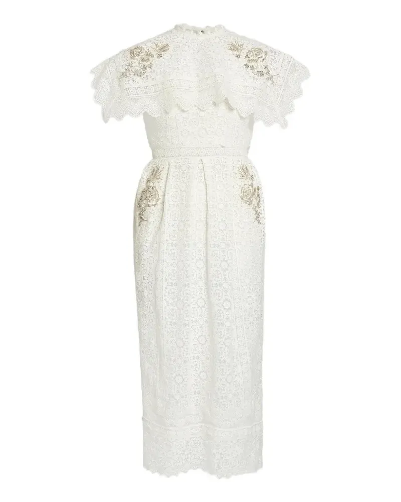 Erdem embroidered guipure midi dress - Nude Nude