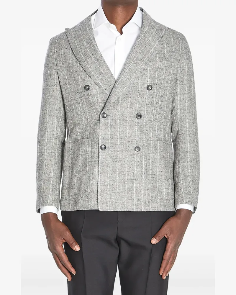 Tagliatore Doppelreihige Montecarlo Jacke mit Nadelstreifen - Grau Grau