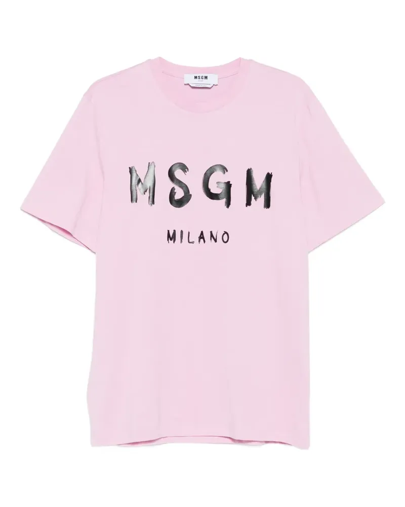 MSGM T-Shirt mit Logo - Rosa Rosa