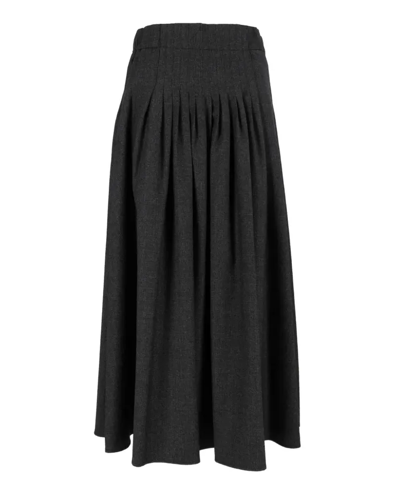 Max Mara Flanellrock aus Wollstretch - Dark Grey - Grau Grau