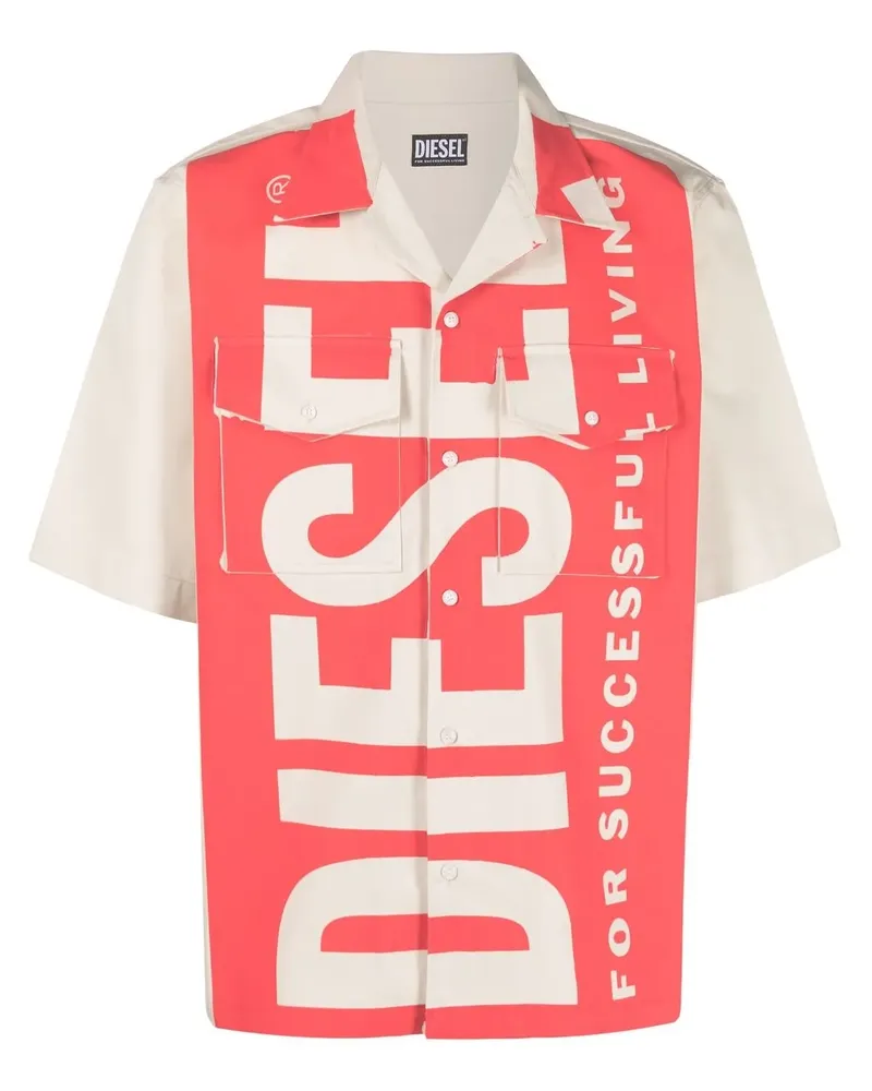Diesel Hemd mit Logo-Print - Nude Nude