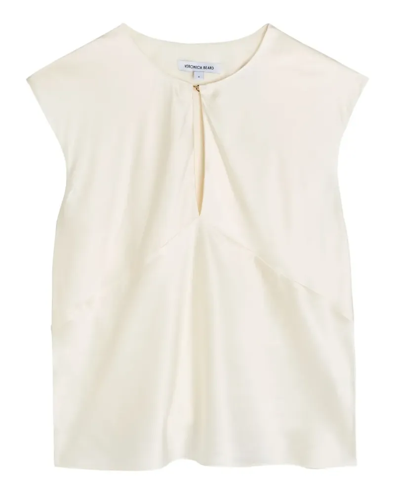 Veronica Beard Sparrow keyhole sleeveless blouse - Nude Nude