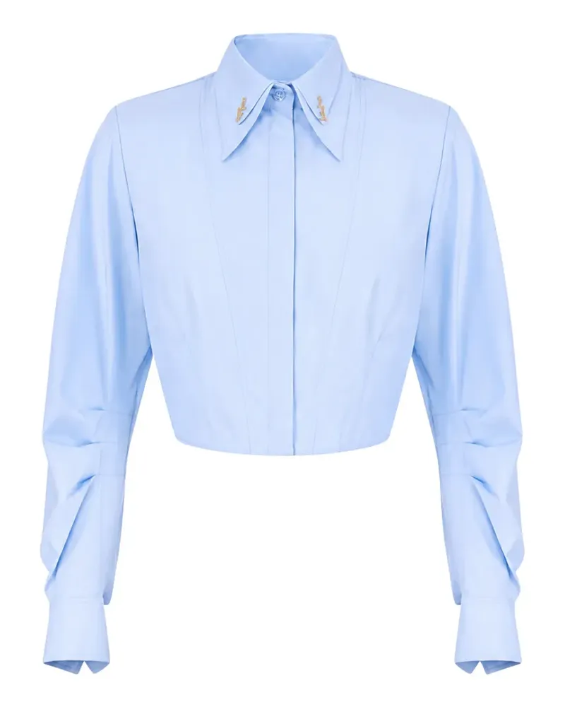 Elisabetta Franchi Cropped-Hemd mit Anhänger - Blau Blau