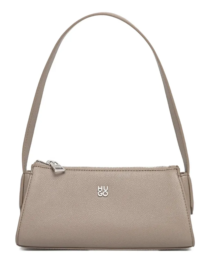 HUGO BOSS logo-plaque shoulder bag - Nude Nude