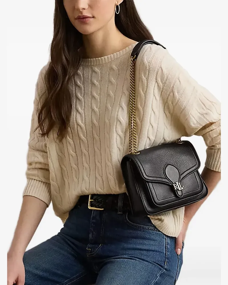 Ralph Lauren Schultertasche mit Klappendetail - Schwarz Schwarz
