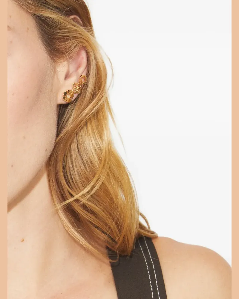 Tory Burch Ohrstecker mit sechseckigem Blumendesign - Gold Gold