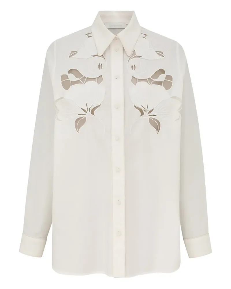 Zimmermann Hemd mit Blumenstickerei - Weiß Weiß