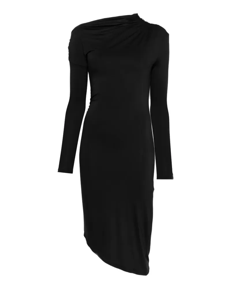 Patrizia Pepe Drapiertes Kleid im asymmetrischen Look - Schwarz Schwarz