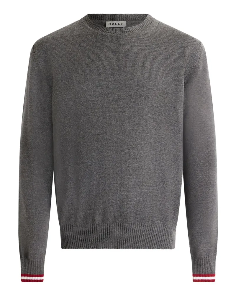 Bally striped-cuff crew-neck sweater - Grau Grau