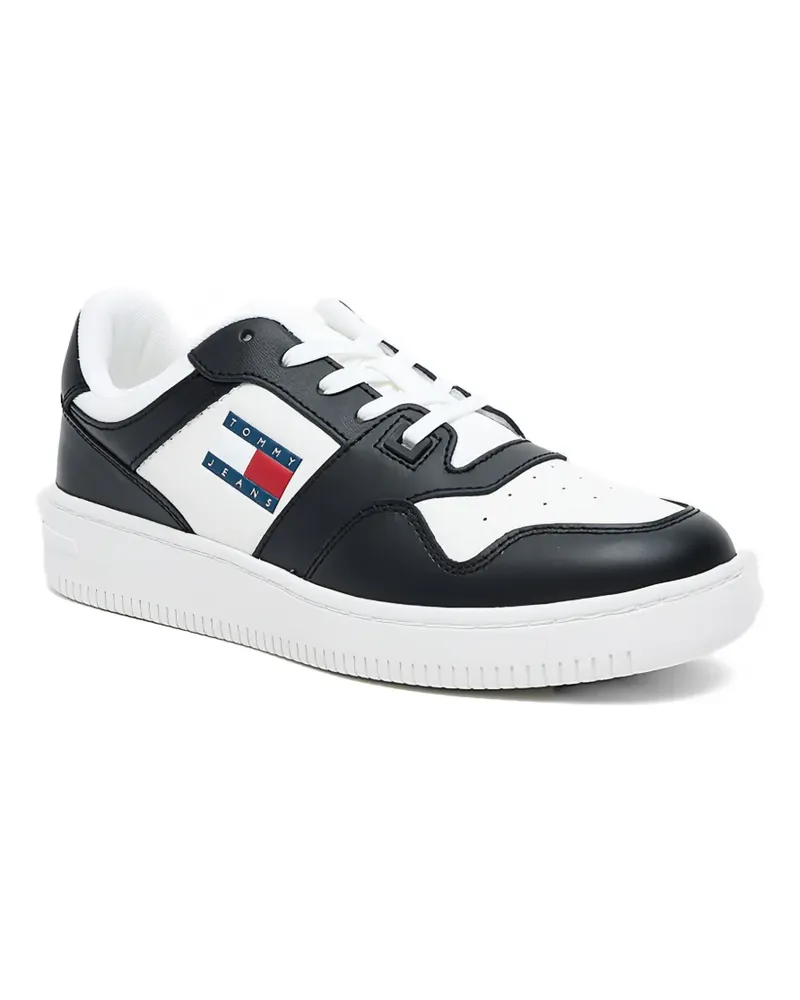 Tommy Hilfiger two-tone logo-patch sneakers - Weiß Weiß